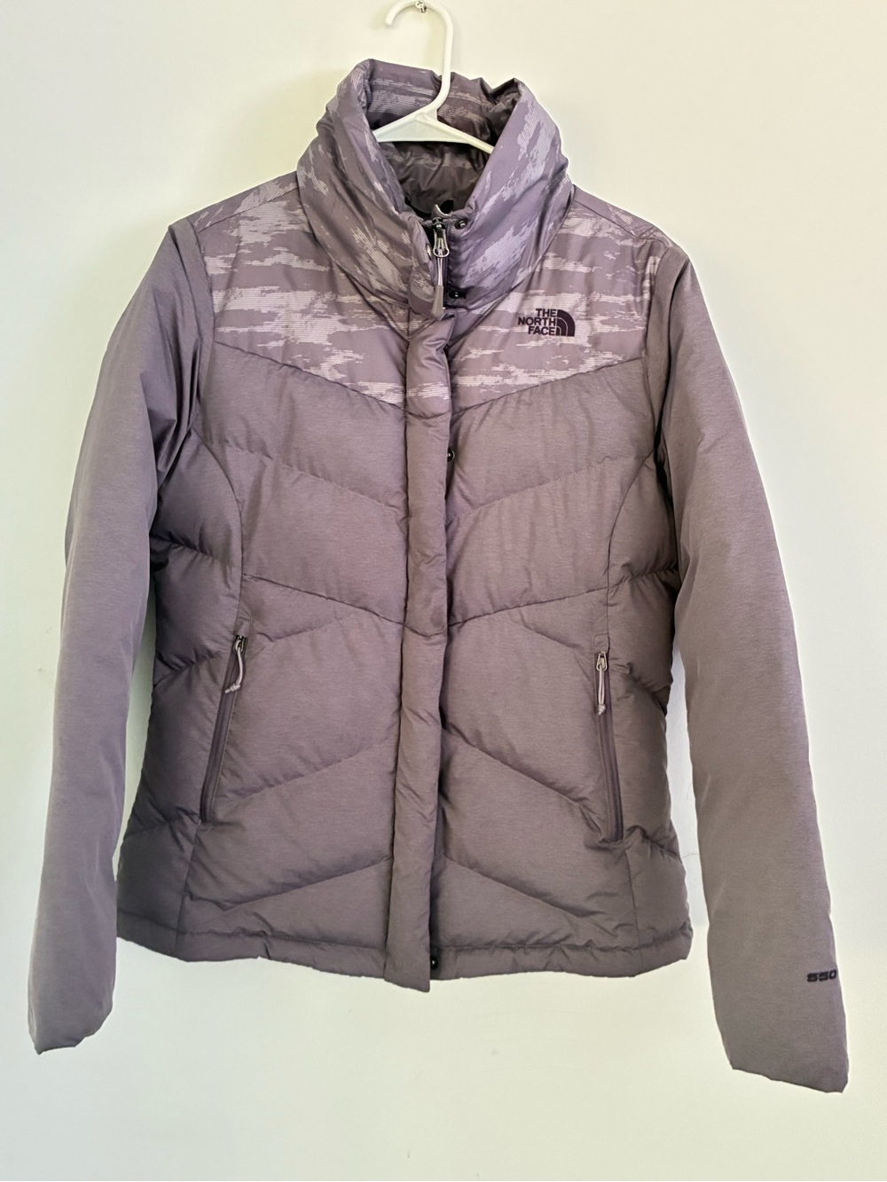 The North Face Women’s Lavender Patterned Yoke Insulated Puffer Jacket M FLAW